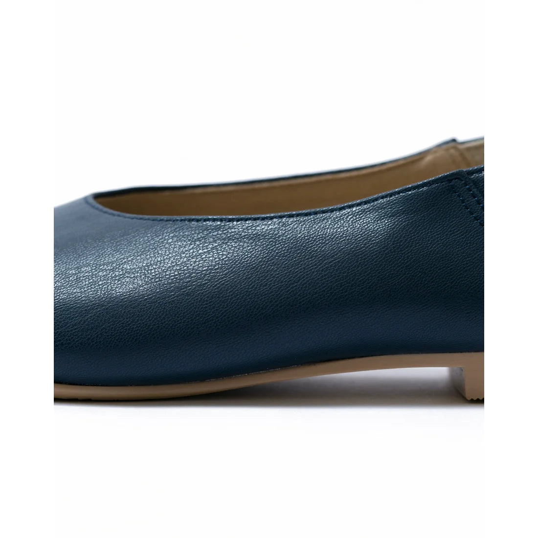 日本製 [蘋果皮][防水]Emma Francis 方頭U型平底鞋(03f-AP 117)(Navy apple leather)（ネイビー アップルレザー）