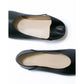 日本製 [蘋果皮][防水]Emma Francis 方頭U型平底鞋(03f-AP 101)(Black apple leather)（ブラック アップルレザー）