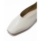 日本製 [蘋果皮][防水]Emma Francis 方頭U型平底鞋(03f-AP 177)(Ivory apple leather)（アイボリー アップルレザー）