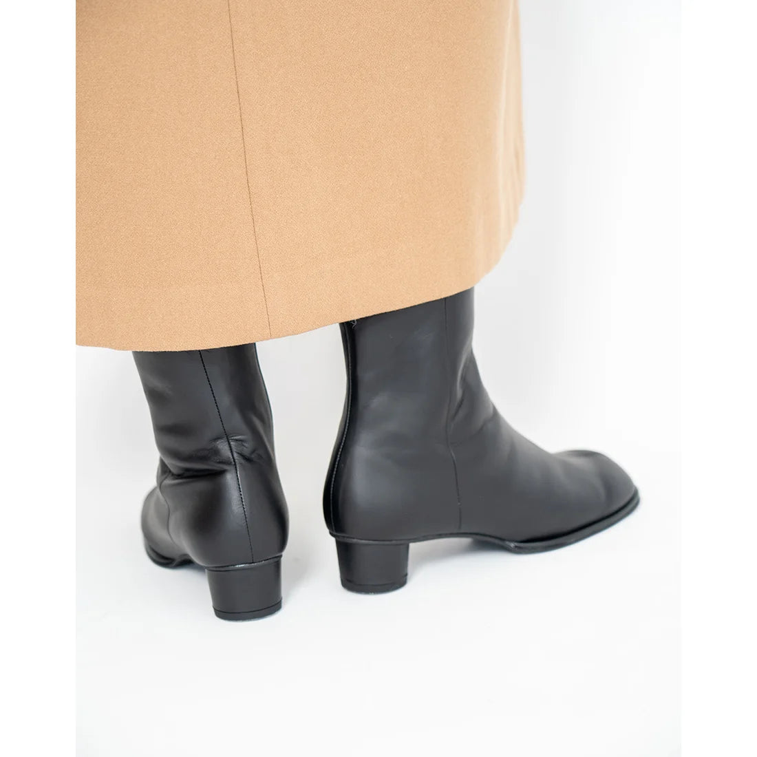 日本製【防水】Emma Francis 素面高跟靴 (9014a-L 101)(Black leather)（ブラック レザー）