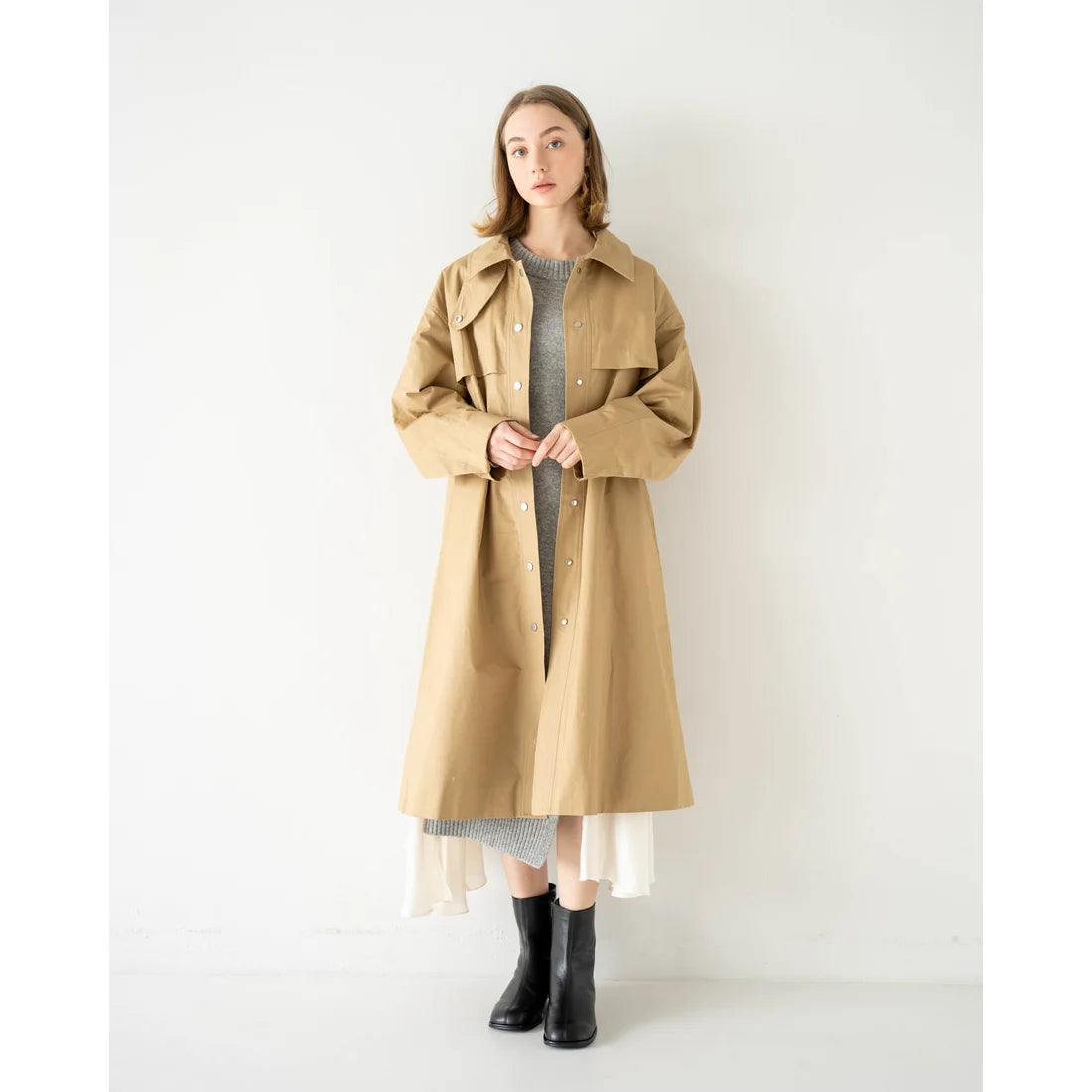 日本製【防水】Emma Francis 素面高跟靴 (9014a-L 101)(Black leather)（ブラック レザー）