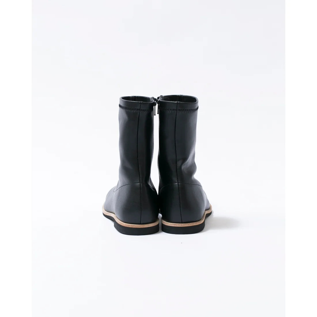 日本製 [蘋果皮][防水]Emma Francis 彈性靴子(9011a-AP 101)(Black apple leather)（ブラック アップルレザー）