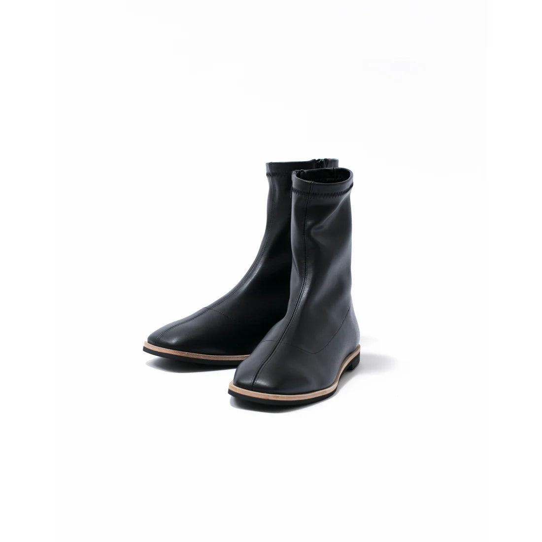 日本製 [蘋果皮][防水]Emma Francis 彈性靴子(9011a-AP 101)(Black apple leather)（ブラック アップルレザー）