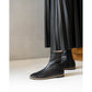 日本製 [蘋果皮][防水]Emma Francis 彈性靴子(9011a-AP 101)(Black apple leather)（ブラック アップルレザー）