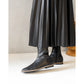 日本製 [蘋果皮][防水]Emma Francis 彈性靴子(9011a-AP 101)(Black apple leather)（ブラック アップルレザー）