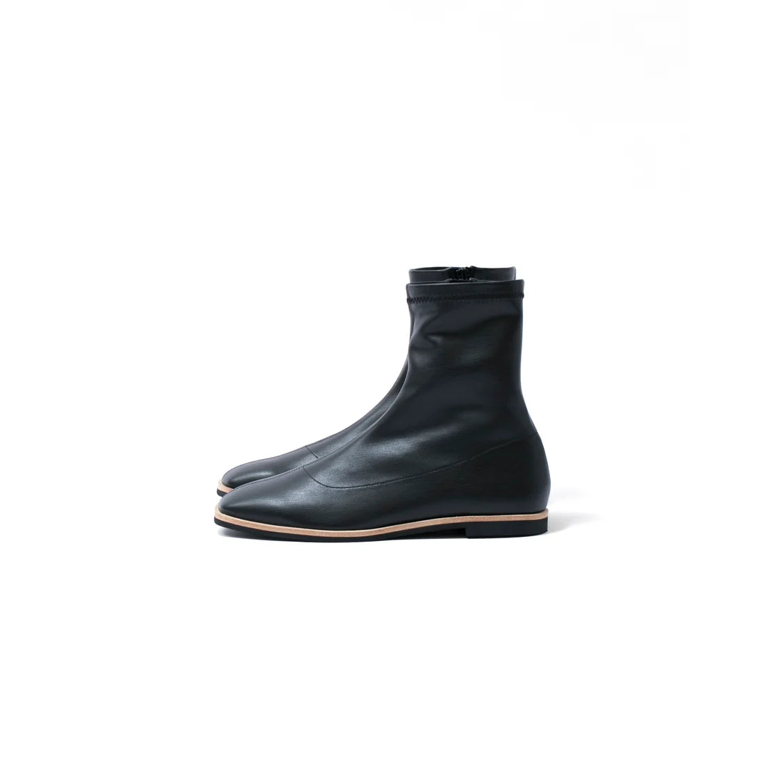 日本製 [蘋果皮][防水]Emma Francis 彈性靴子(9011a-AP 101)(Black apple leather)（ブラック アップルレザー）