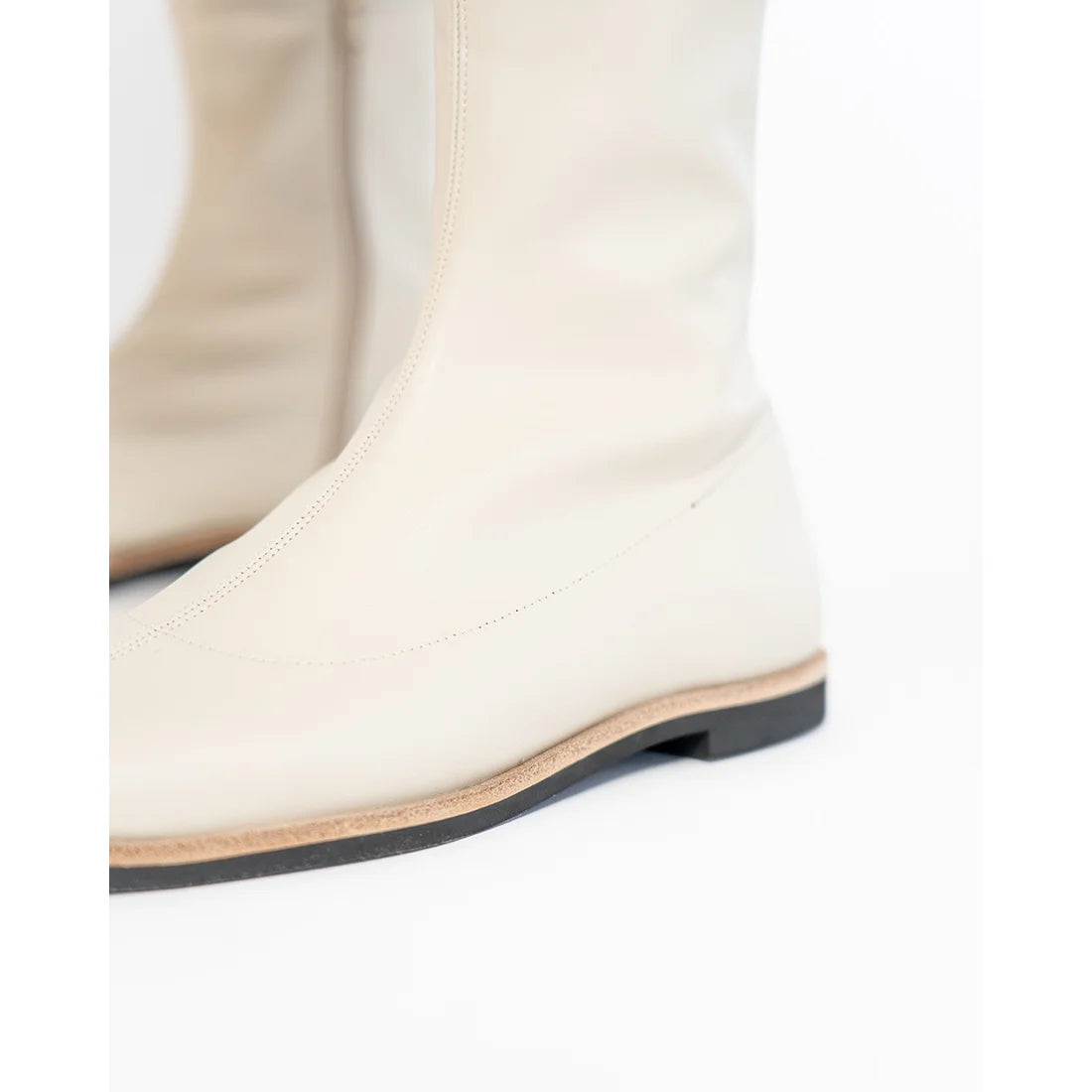 日本製 [蘋果皮][防水]Emma Francis 彈性靴子(9011a-AP 177)(Ivory apple leather)（アイボリー アップルレザー）
