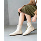 日本製 [蘋果皮][防水]Emma Francis 彈性靴子(9011a-AP 177)(Ivory apple leather)（アイボリー アップルレザー）