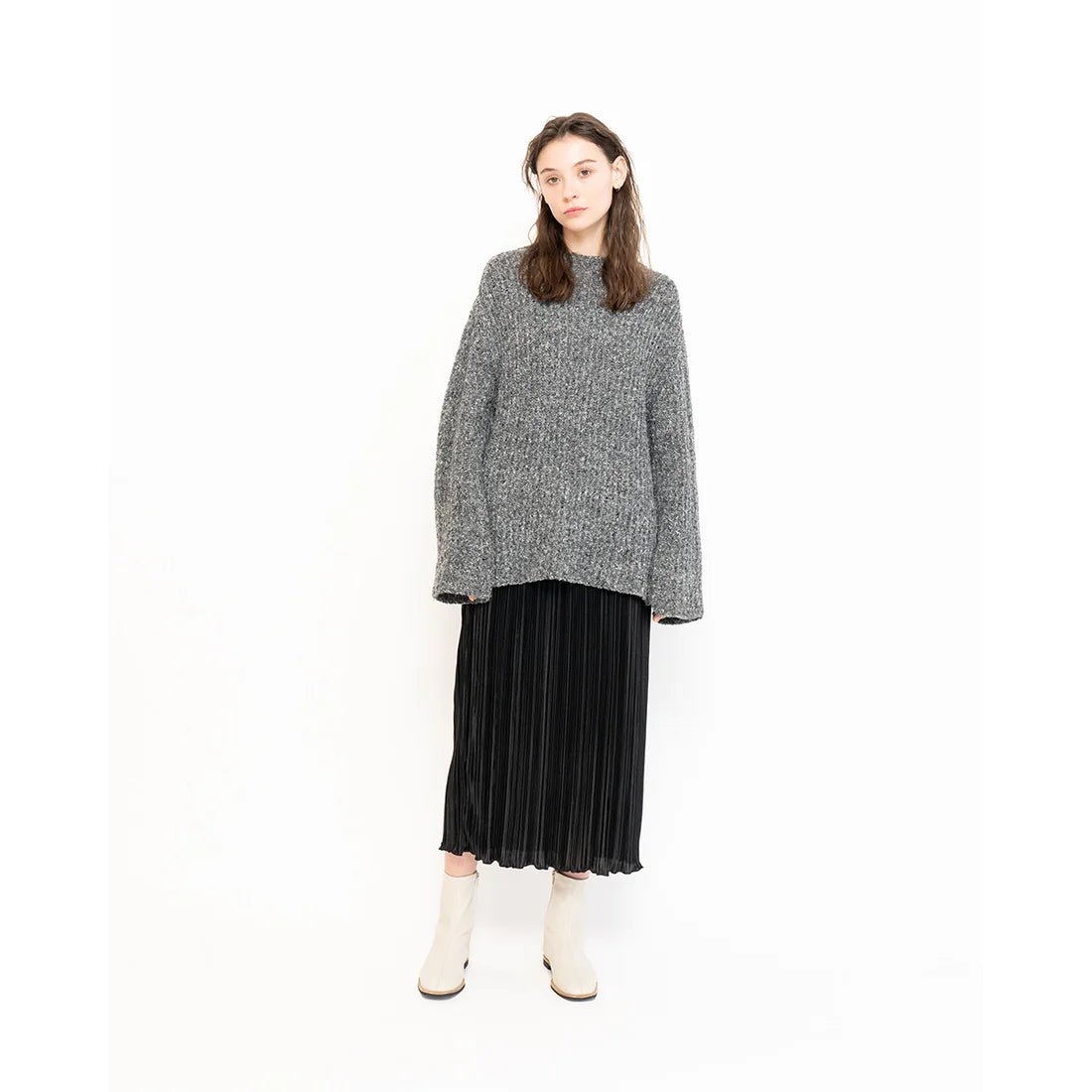 日本製 [蘋果皮][防水]Emma Francis 彈性靴子(9011a-AP 177)(Ivory apple leather)（アイボリー アップルレザー）