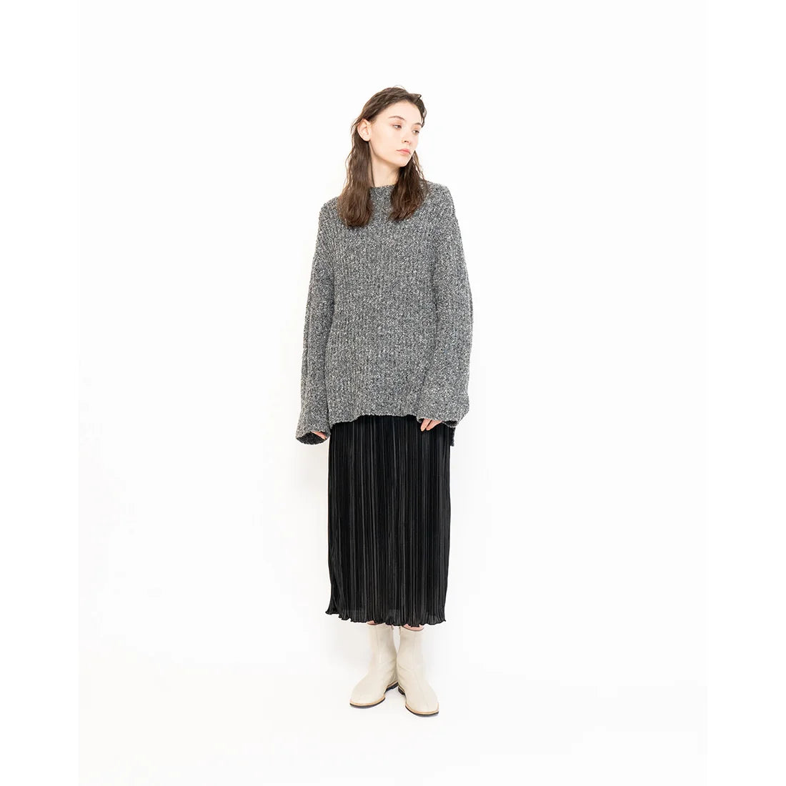 日本製 [蘋果皮][防水]Emma Francis 彈性靴子(9011a-AP 177)(Ivory apple leather)（アイボリー アップルレザー）