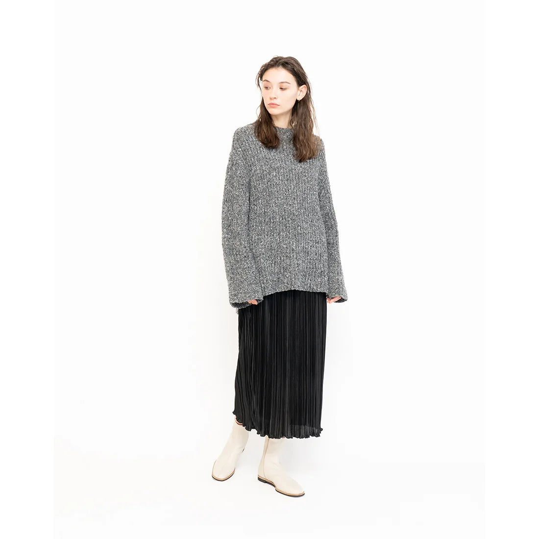日本製 [蘋果皮][防水]Emma Francis 彈性靴子(9011a-AP 177)(Ivory apple leather)（アイボリー アップルレザー）