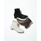 日本製【防水】Emma Francis 4cm素面高跟短靴 (9009a-L 177)(Ivory leather)（アイボリー レザー）的副本