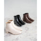 日本製【防水】Emma Francis 4cm素面高跟短靴 (9009a-L 177)(Ivory leather)（アイボリー レザー）的副本
