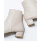 日本製【防水】Emma Francis 4cm素面高跟短靴 (9009a-L 177)(Ivory leather)（アイボリー レザー）的副本