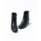 日本製【防水】Emma Francis 4cm素面高跟短靴 (9009a-L 101)(Black leather)（ブラック レザー）