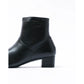 日本製【防水】Emma Francis 4cm素面高跟短靴 (9009a-L 101)(Black leather)（ブラック レザー）