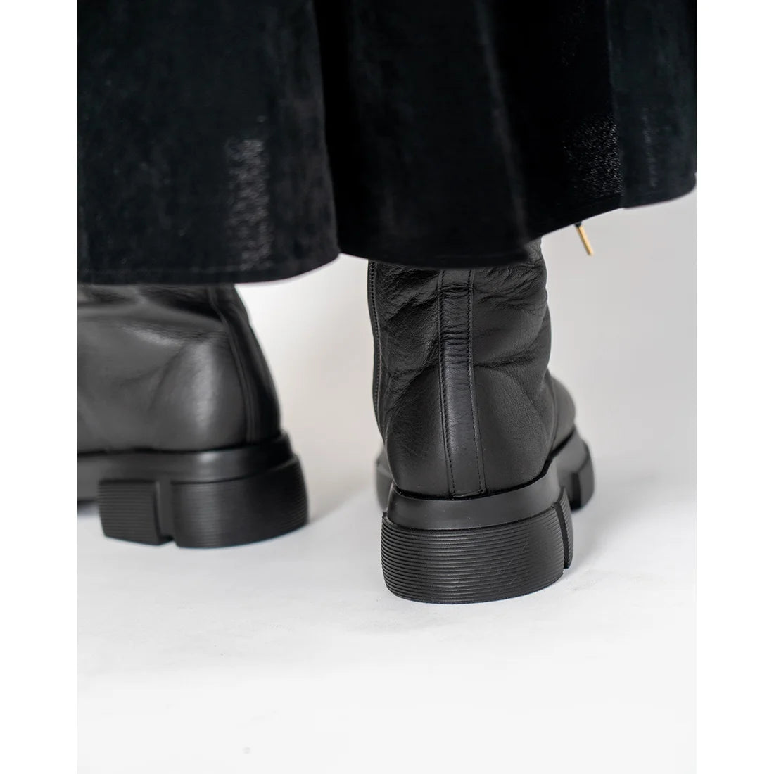 日本製【防水】Emma Francis 防滑鞋底牛皮繫帶靴 (9012a-L 101)(Black leather)（ブラック レザー）
