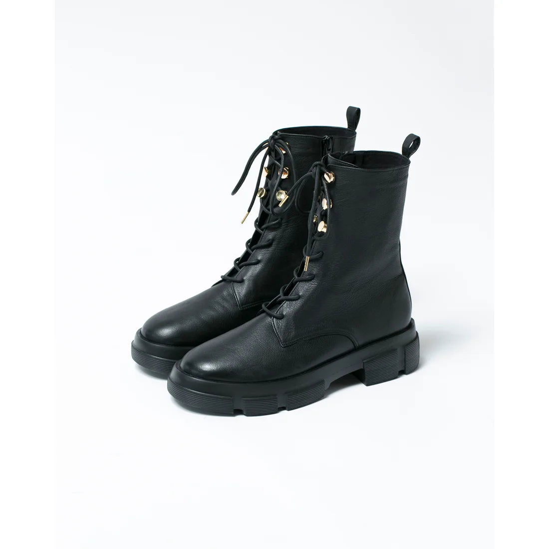 日本製【防水】Emma Francis 防滑鞋底牛皮繫帶靴 (9012a-L 101)(Black leather)（ブラック レザー）
