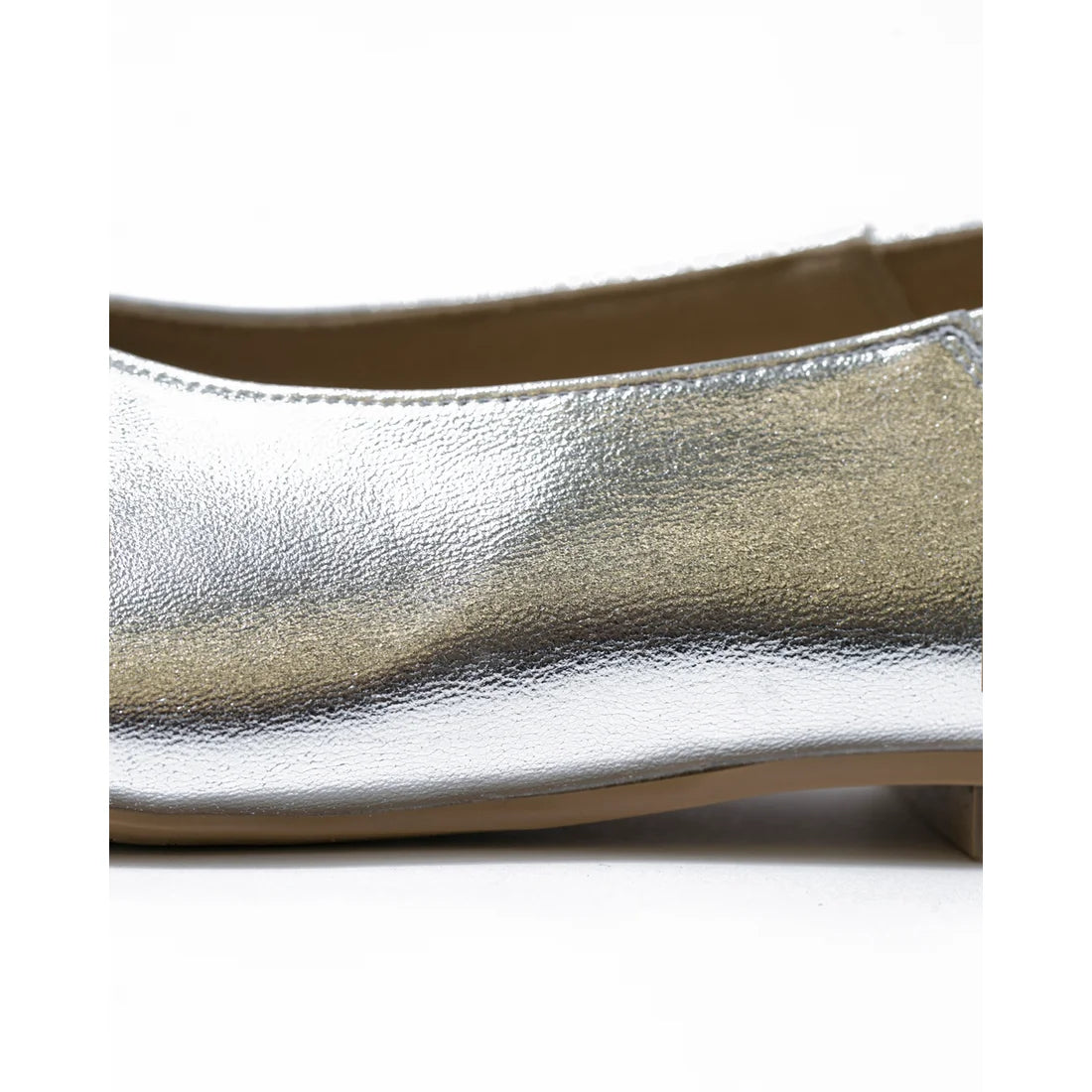 日本製 [蘋果皮][防水]Emma Francis 方頭U型平底鞋(03f-AP 162)(Silver apple leather)（シルバー アップルレザー）