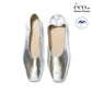 日本製 [蘋果皮][防水]Emma Francis 方頭U型平底鞋(03f-AP 162)(Silver apple leather)（シルバー アップルレザー）