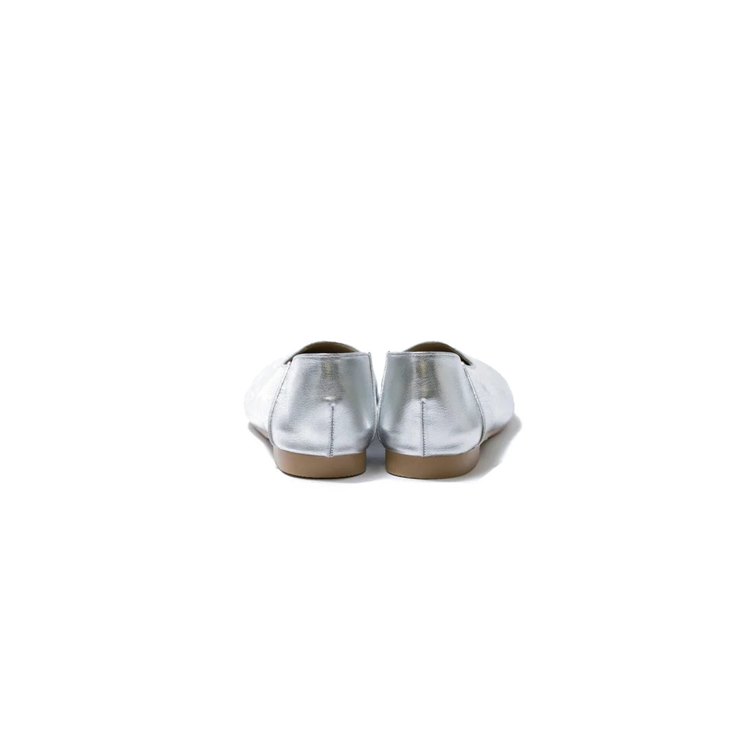 日本製 [蘋果皮][防水]Emma Francis 方頭U型平底鞋(03f-AP 162)(Silver apple leather)（シルバー アップルレザー）