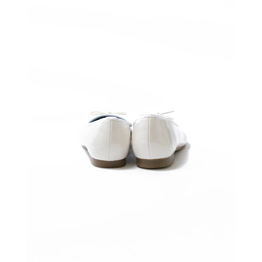 日本製【晴雨兼容】Emma Francis尖頭平底芭蕾舞晴雨鞋(01a-E 159)(White enamel)（ホワイト エナメル）