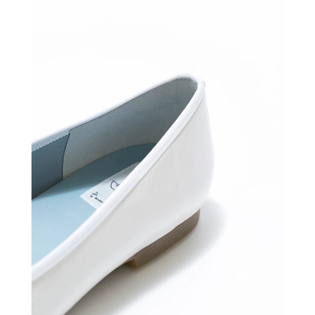 日本製 Emma Francis 圓頭平底芭蕾舞晴雨鞋 (02a-E 159) (White Enamel)（ホワイト エナメル）