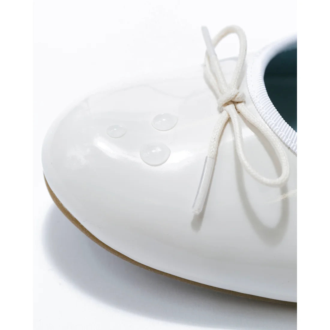 日本製 Emma Francis 圓頭平底芭蕾舞晴雨鞋 (02a-E 159) (White Enamel)（ホワイト エナメル）