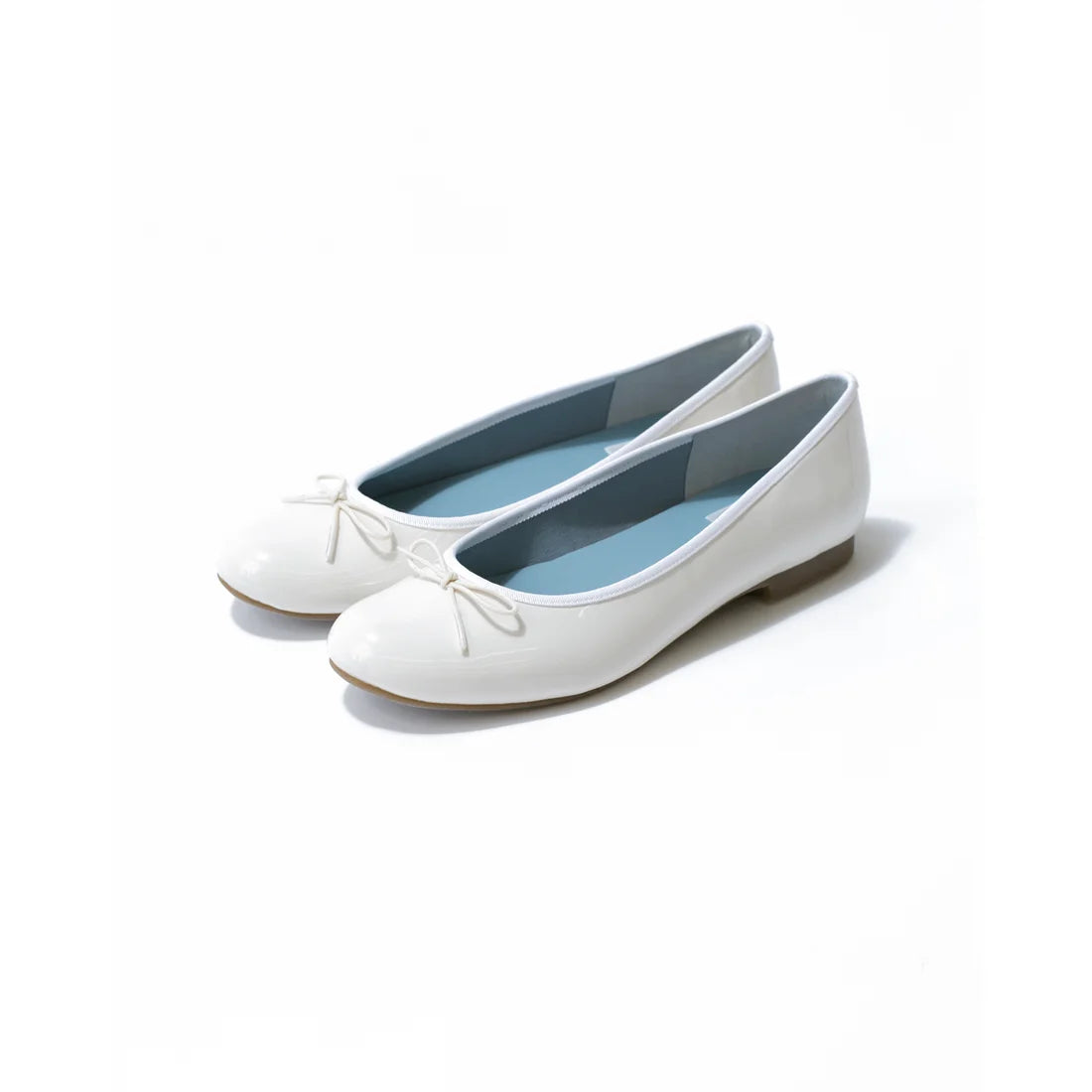 日本製 Emma Francis 圓頭平底芭蕾舞晴雨鞋 (02a-E 159) (White Enamel)（ホワイト エナメル）