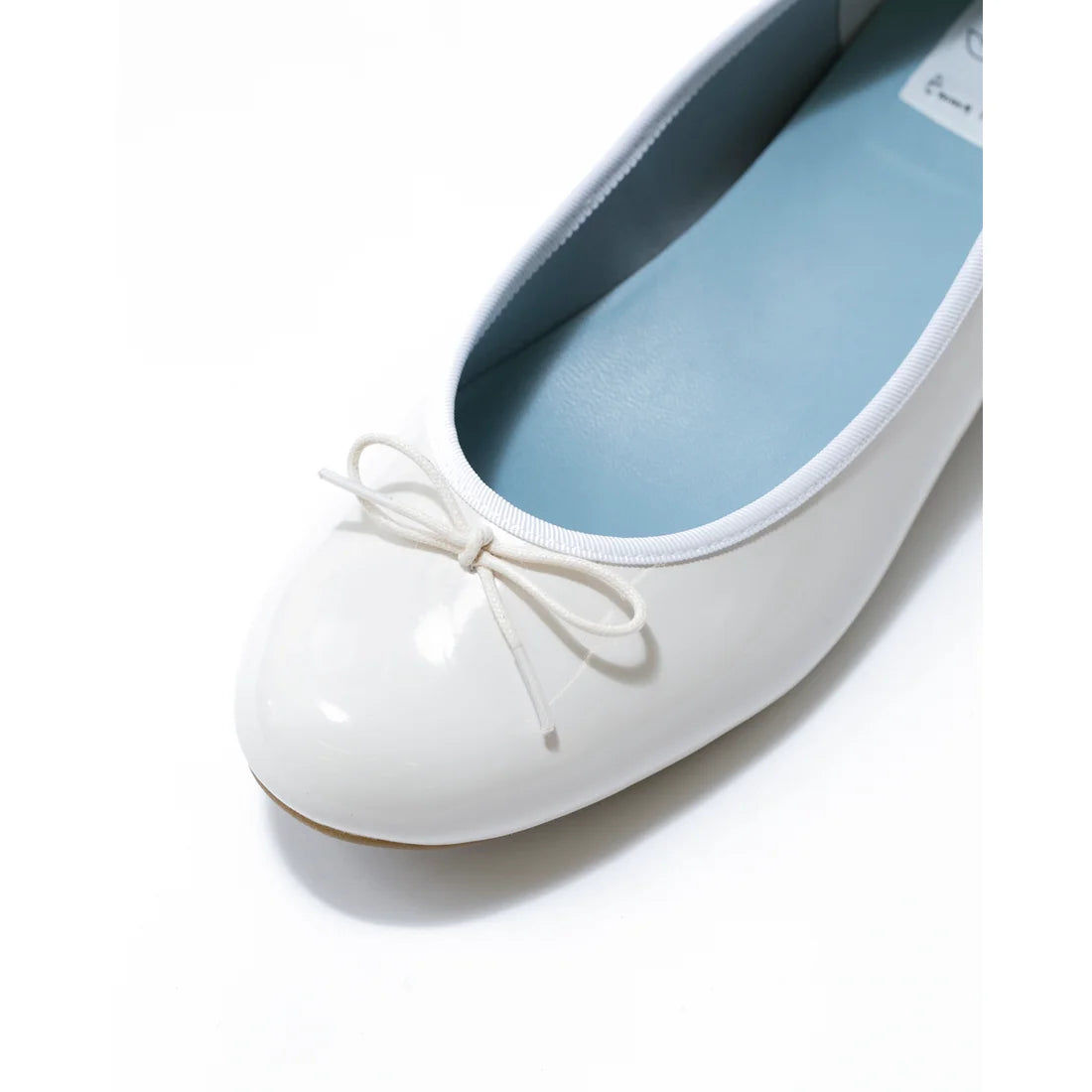 日本製 Emma Francis 圓頭平底芭蕾舞晴雨鞋 (02a-E 159) (White Enamel)（ホワイト エナメル）