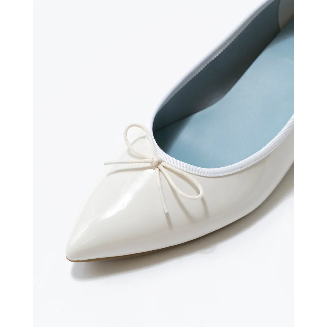 日本製【相容雨天】Emma Francis 尖頭3cm跟芭蕾舞鞋(3002a-E 159)(White enamel)（ホワイト エナメル）