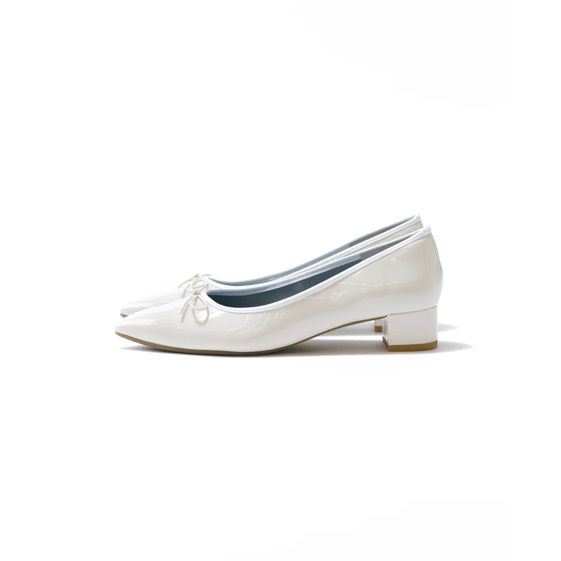 日本製【相容雨天】Emma Francis 尖頭3cm跟芭蕾舞鞋(3002a-E 159)(White enamel)（ホワイト エナメル）
