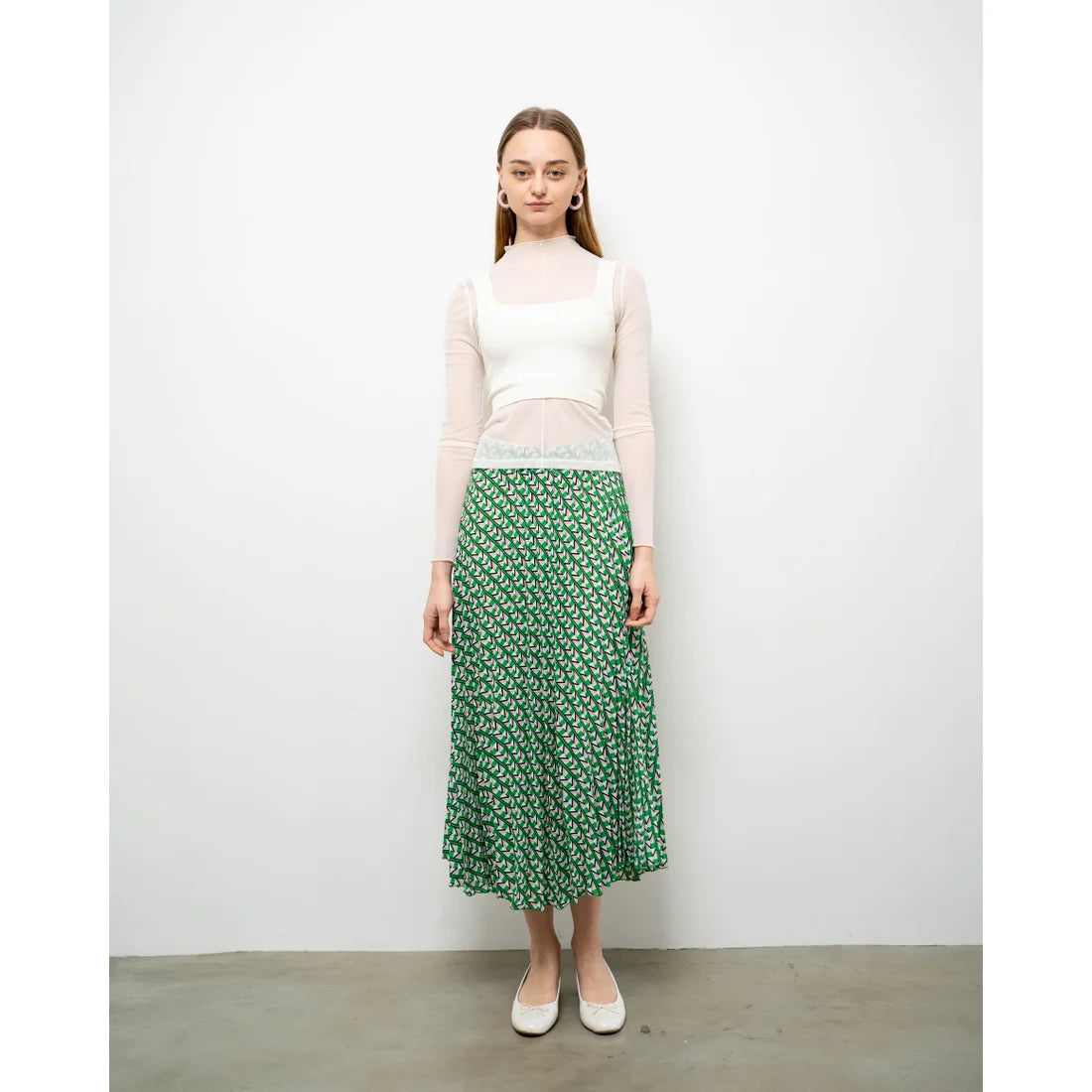 日本製【相容雨天】Emma Francis 圓頭3cm跟芭蕾舞鞋(3001a-E 159)(White enamel)（ホワイト エナメル）