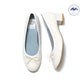 日本製【相容雨天】Emma Francis 圓頭3cm跟芭蕾舞鞋(3001a-E 159)(White enamel)（ホワイト エナメル）