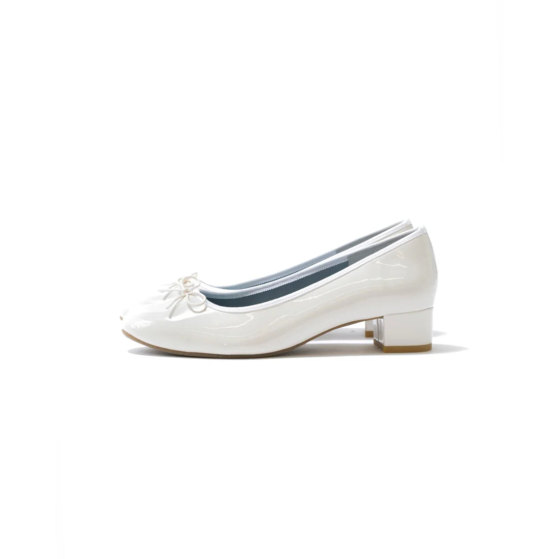 日本製【相容雨天】Emma Francis 圓頭3cm跟芭蕾舞鞋(3001a-E 159)(White enamel)（ホワイト エナメル）