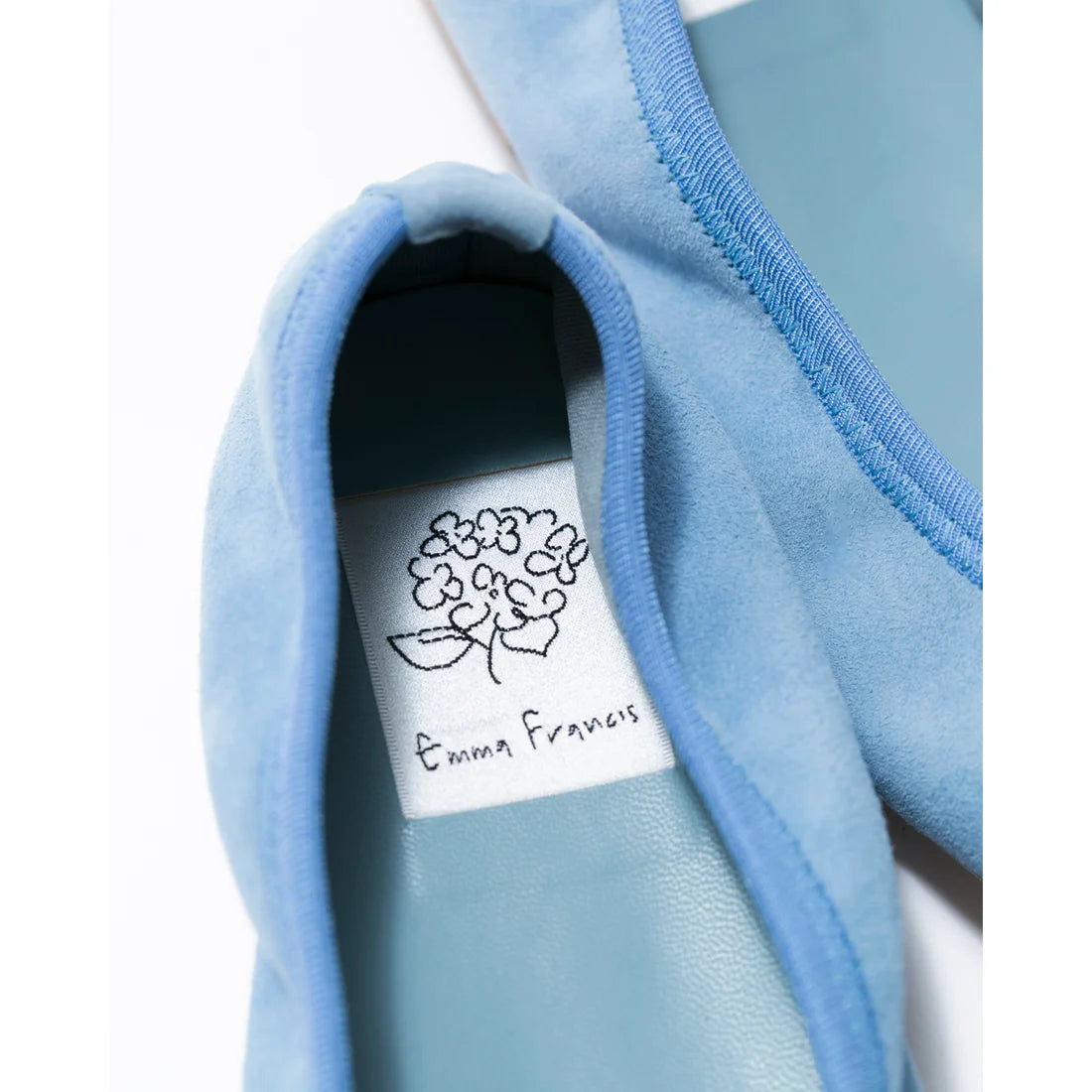 日本製【珍珠色調防水】Emma Francis圓頭平底芭蕾舞鞋(02b-L S121)(Light blue suede)（ライトブルー レザースエード）