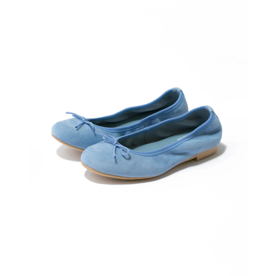 日本製【珍珠色調防水】Emma Francis圓頭平底芭蕾舞鞋(02b-L S121)(Light blue suede)（ライトブルー レザースエード）