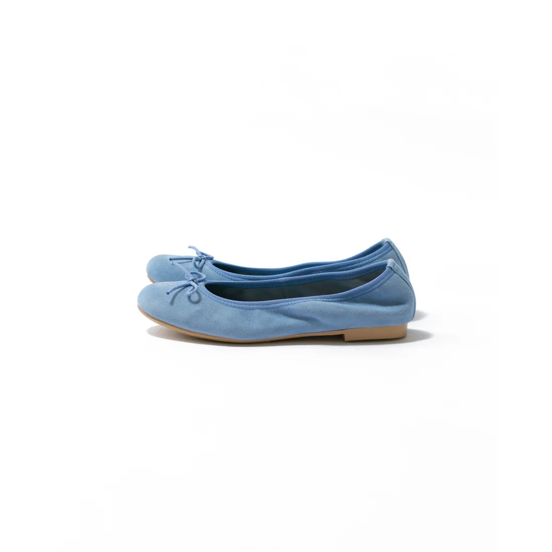 日本製【珍珠色調防水】Emma Francis圓頭平底芭蕾舞鞋(02b-L S121)(Light blue suede)（ライトブルー レザースエード）