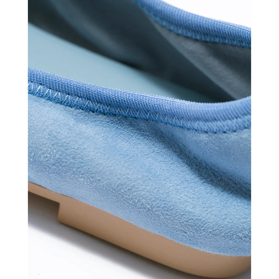 日本製【珍珠色調防水】Emma Francis圓頭平底芭蕾舞鞋(02b-L S121)(Light blue suede)（ライトブルー レザースエード）