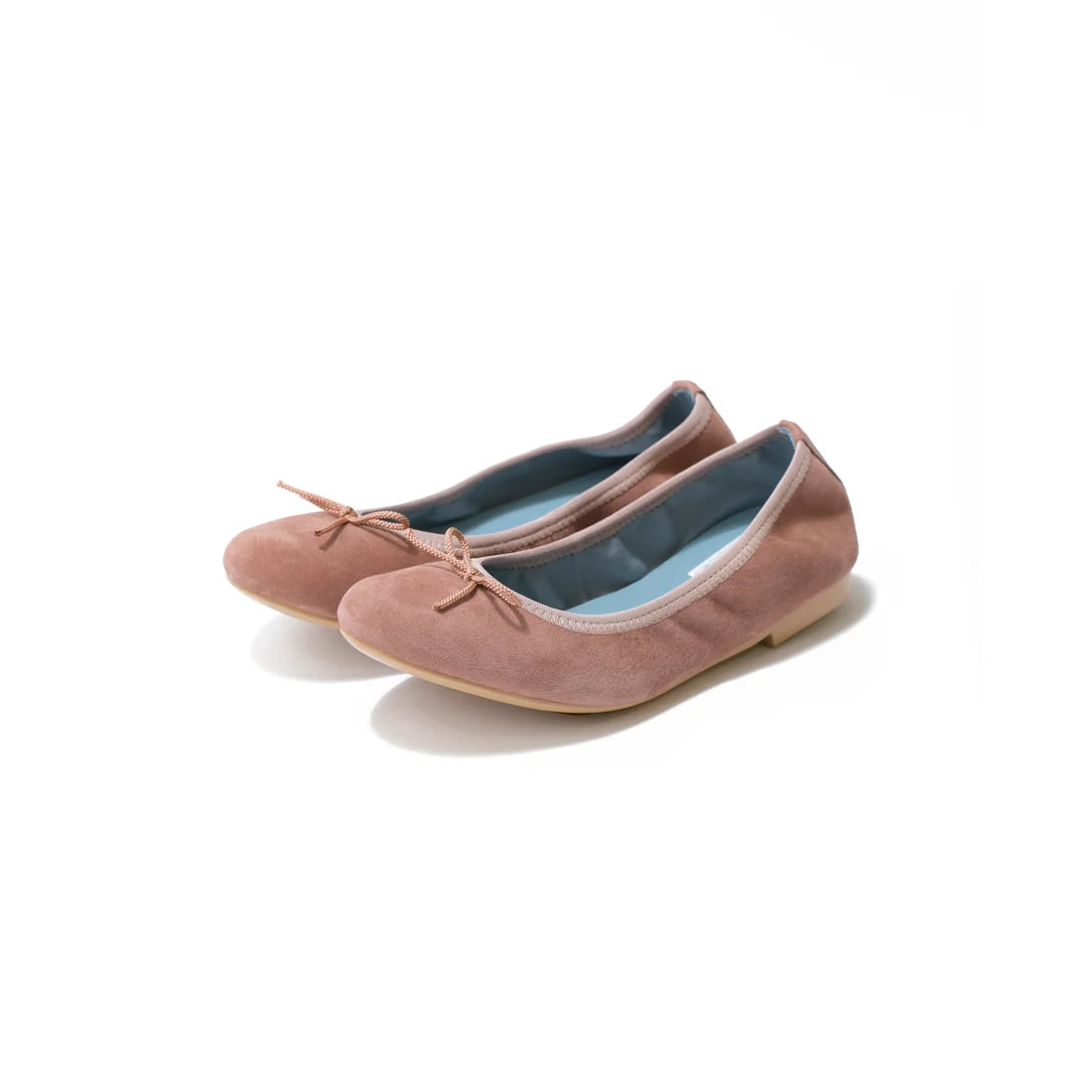 日本製【珍珠色調防水】Emma Francis圓頭平底芭蕾舞鞋(02b-L S198)(Pink beige leather suede)（ピンクベージュ レザースエード）