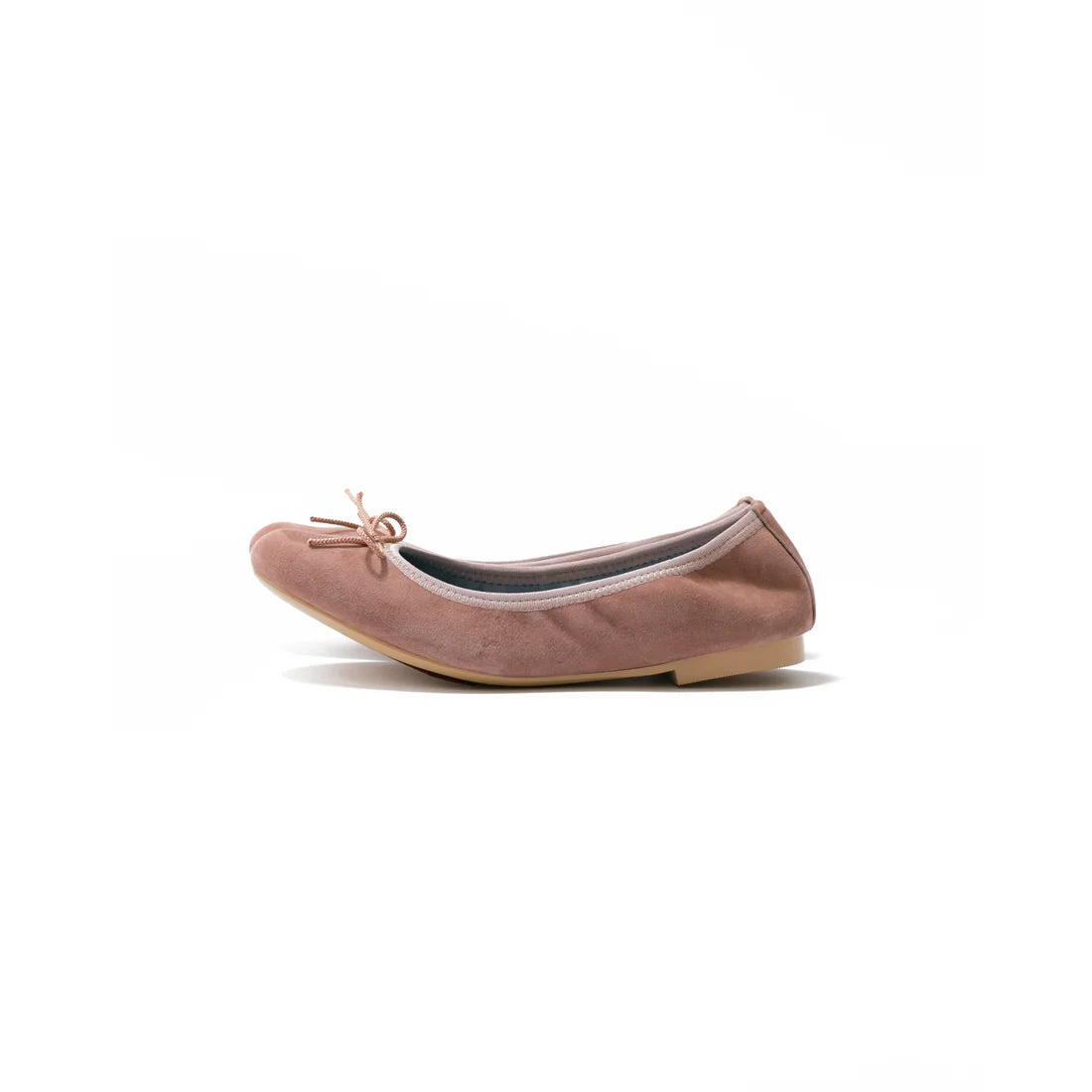 日本製【珍珠色調防水】Emma Francis圓頭平底芭蕾舞鞋(02b-L S198)(Pink beige leather suede)（ピンクベージュ レザースエード）