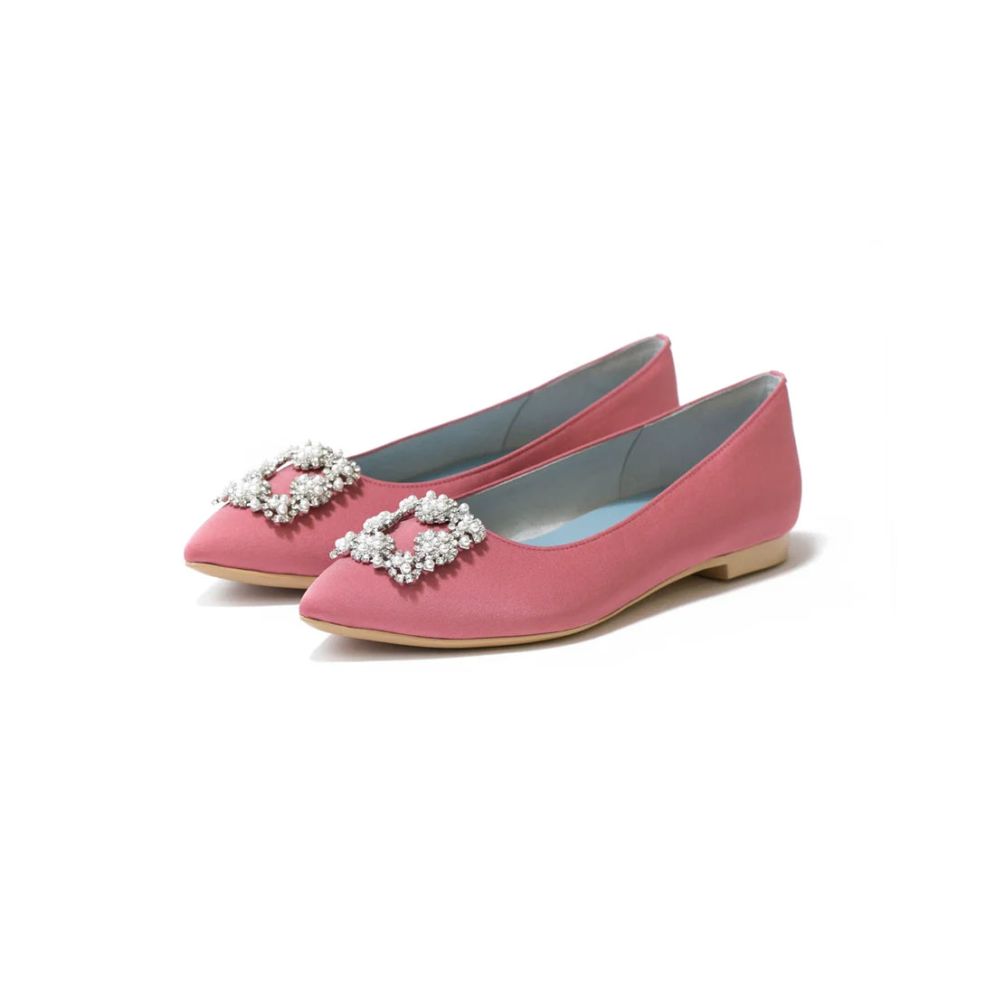 日本製 Emma Francis 平底珠寶搭扣高跟鞋(01t-ST 145)(Light pink Satin)（ライトピンク サテン）