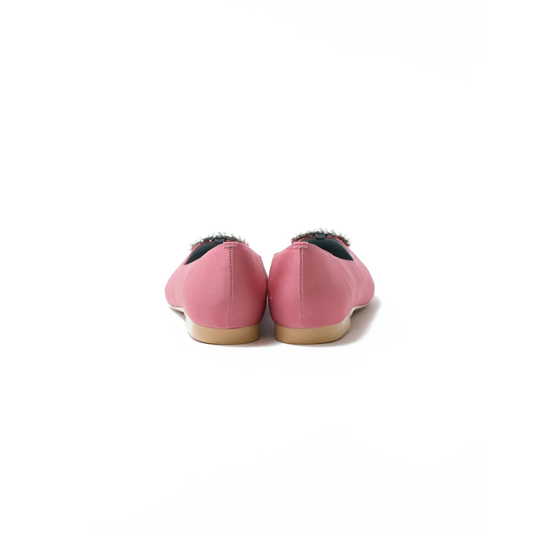 日本製 Emma Francis 平底珠寶搭扣高跟鞋(01t-ST 145)(Light pink Satin)（ライトピンク サテン）