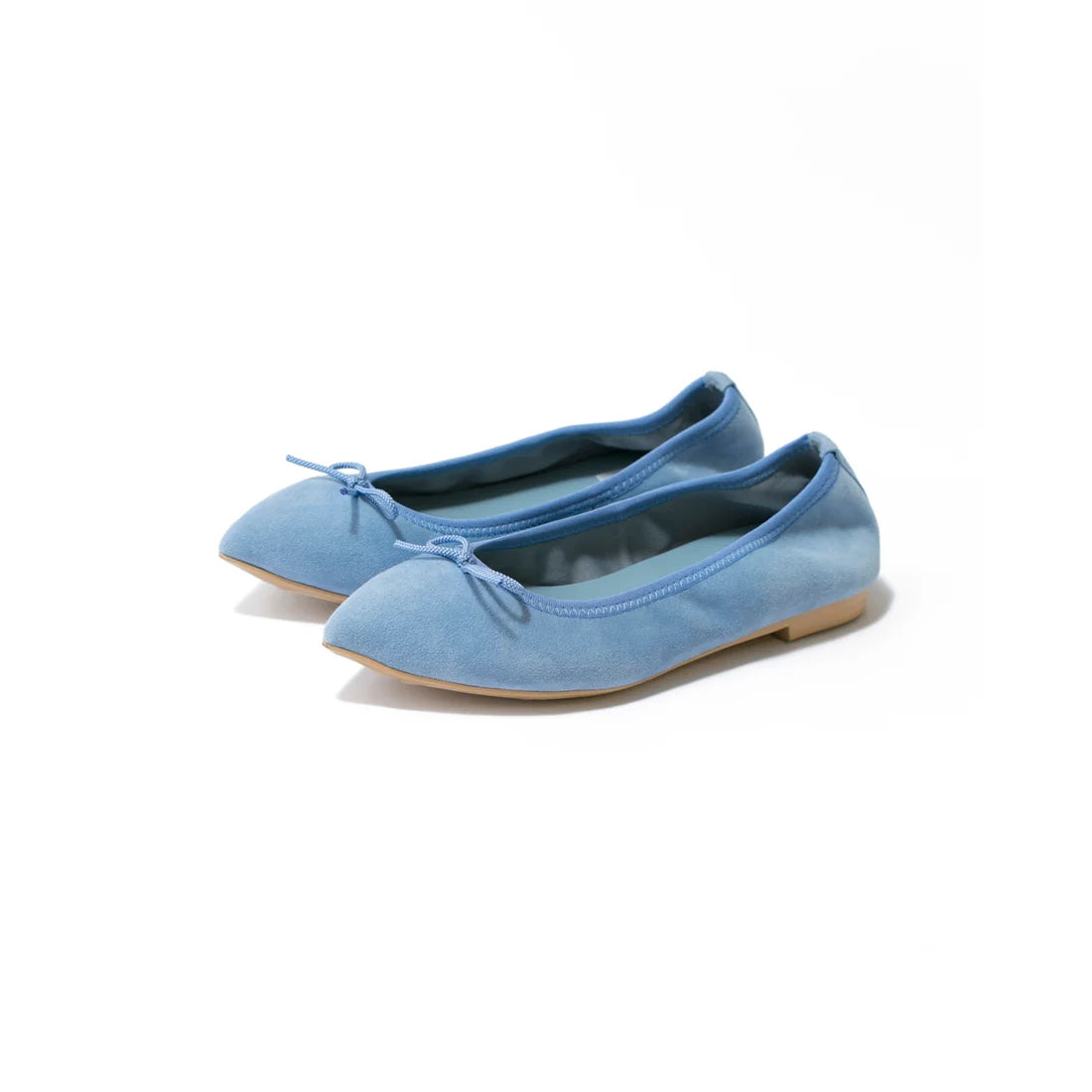 日本製【珍珠色調防水】Emma Francis尖頭平底芭蕾舞鞋 (01b-L S121)(Light blue leather suede)（ライトブルー レザースエード）
