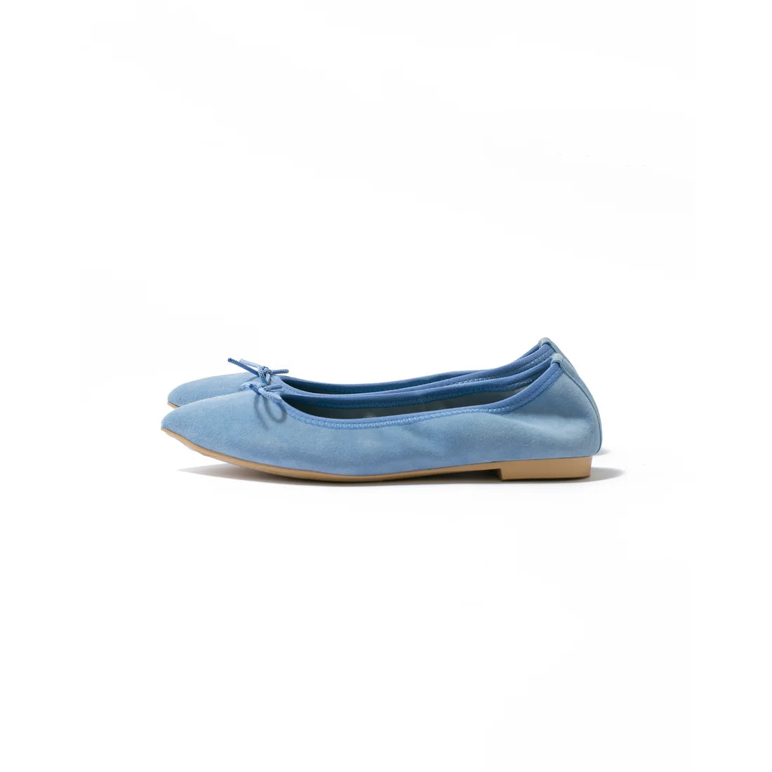 日本製【珍珠色調防水】Emma Francis尖頭平底芭蕾舞鞋 (01b-L S121)(Light blue leather suede)（ライトブルー レザースエード）