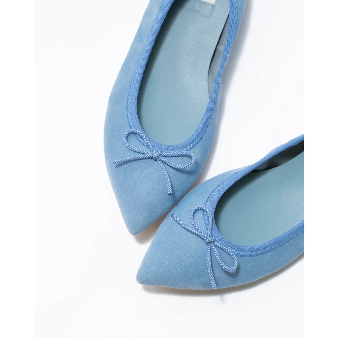 日本製【珍珠色調防水】Emma Francis尖頭平底芭蕾舞鞋 (01b-L S121)(Light blue leather suede)（ライトブルー レザースエード）