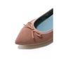 日本製【珍珠色調防水】Emma Francis尖頭平底芭蕾舞鞋 (01b-L S198)(Pink beige leather suede)（ピンクベージュ レザースエード）