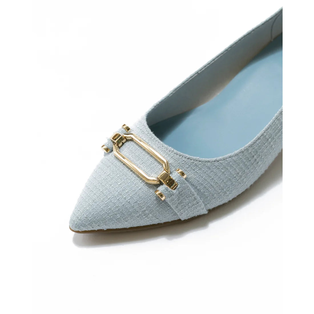 日本製 Emma Francis 尖頭搭扣花呢高跟鞋(3002d-TW 120)(Blue tweed)（ブルー ツイード）