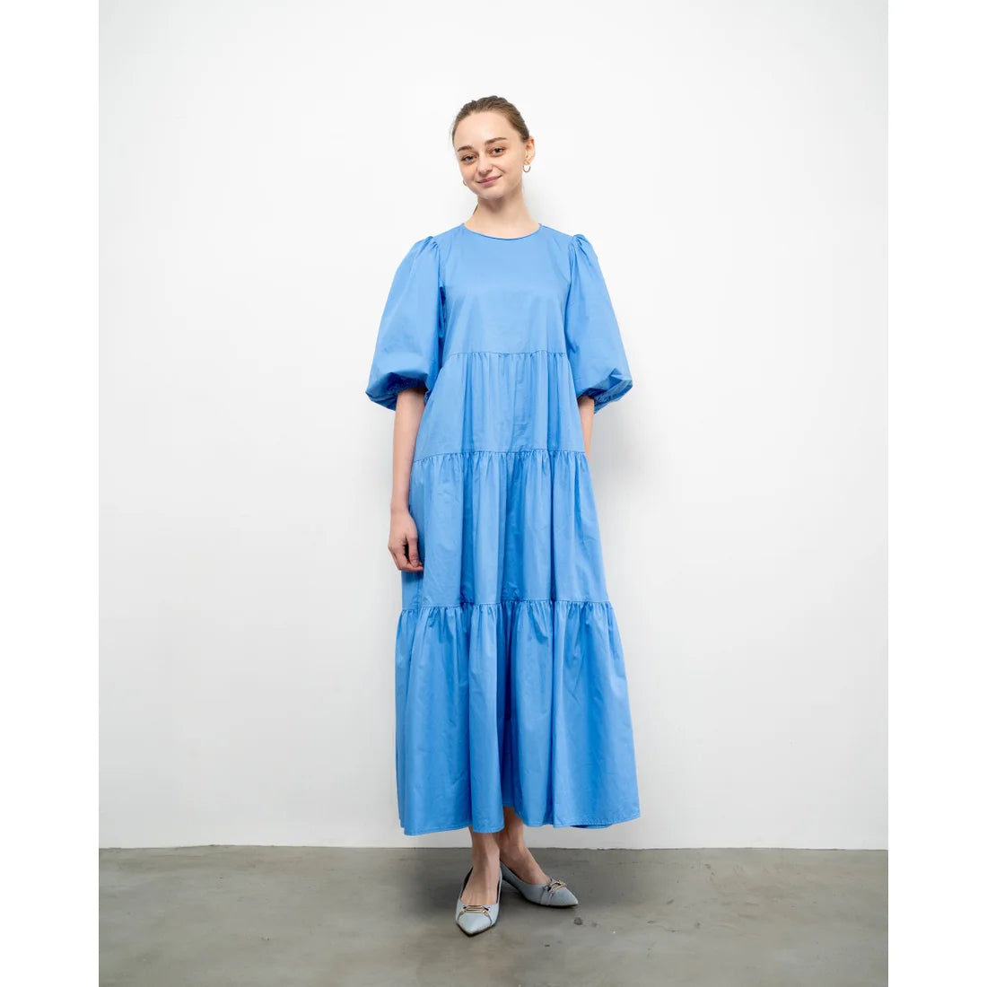 日本製 Emma Francis 尖頭搭扣花呢高跟鞋(3002d-TW 120)(Blue tweed)（ブルー ツイード）