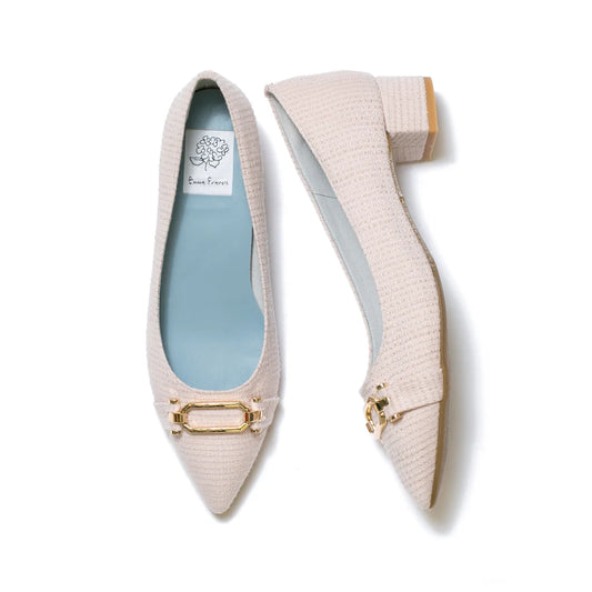 日本製 Emma Francis 尖頭搭扣花呢高跟鞋(3002d-TW 144)(Pink tweed)（ピンク ツイード）